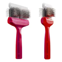 Kartáč pro psy ActiVet DUO TuffZapper červeno/fialový 