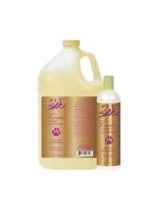 Kondicionér hydratační a vyhlazující s brazilským keratinem a hedvábím PET SILK Brazilian Keratin