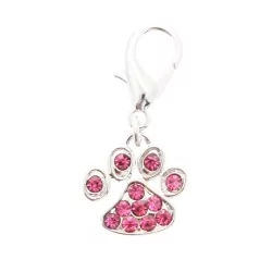 Přívěsek na obojek Swarovski LITTLE PAW pink