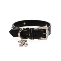 Obojek pro psy URBAN PUP DIAMANTE BONE CHARM černý 2