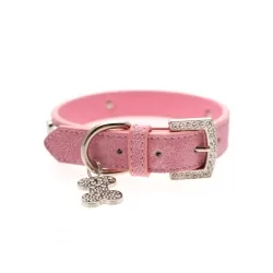 Obojek pro psy URBAN PUP DIAMANTE BONE CHARM růžový 2