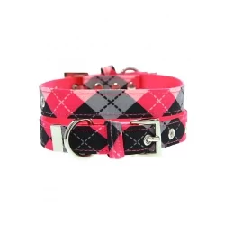 Obojek pro psy URBAN PUP ARGYLE PINK
