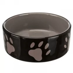 Keramická miska pro psy PAW GREY šedo/černá