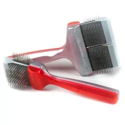 Kartáč pro psy ActiVet DUO UnderCoater 2v1 červeno/stříbrný