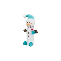 Vánoční plyšová hračka pro psy SNĚHULÁK s pet lahví uvnitř 38cm 2